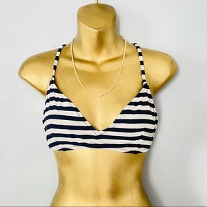 J crew swim striped swim bikini top size large